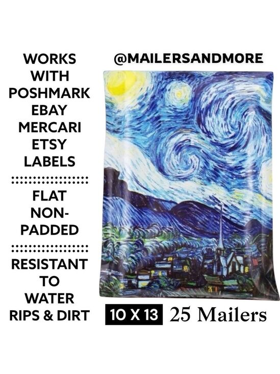 Other - 25 10X13 Poly Mailers Starry Night Flat Mailers PRICE IS FIRM